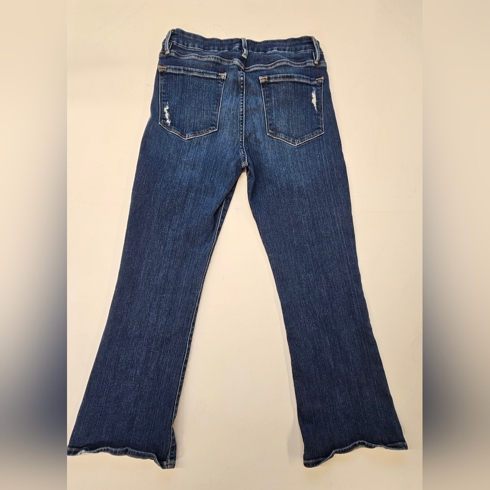 Frame Jeans Womens 28 Blue Le Crop Mini Boot Distressed Stretch Denim Pants - Picture 9 of 11